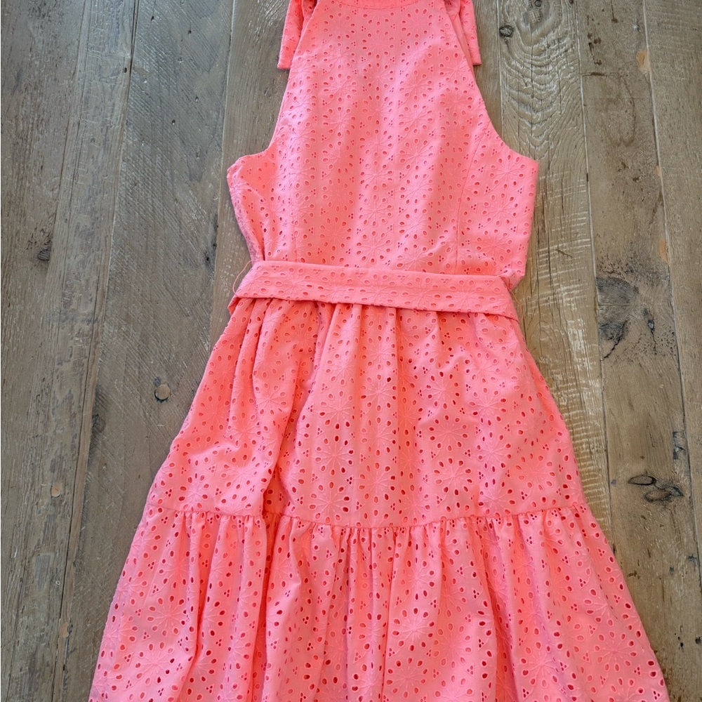 Lilly Pulitzer Shelona Coral Neon Sunburst Dress 10 - Picture 10 of 12